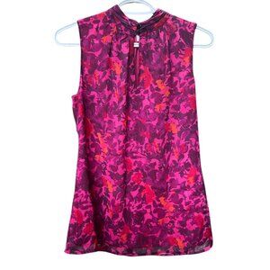 Banana Republic 4 Womens Dressy Top Sleeveless Keyhole Button Loop Lined